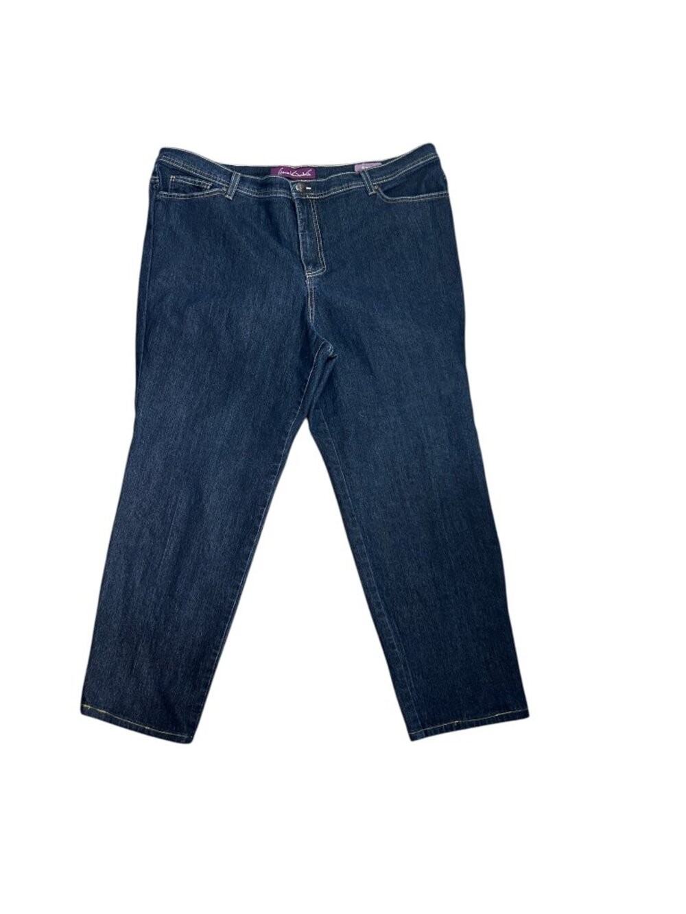 Gloria Vanderbilt Amanda Size 22W Stretch Denim Blue Jeans HEMMED Inseam 26"